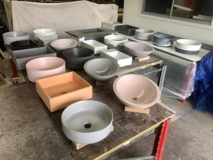 Baby Round 355mm Concrete Basin - Assorted Colours