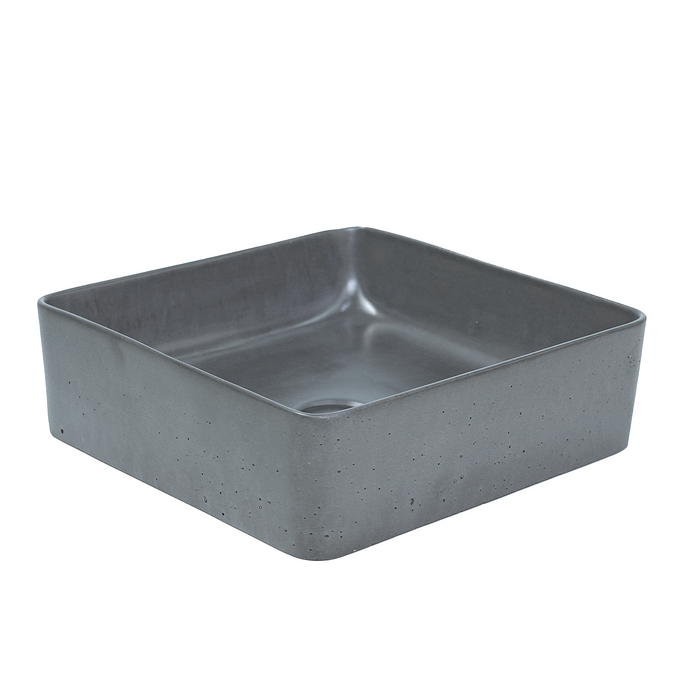 Rounded Square 360mm Concrete Basin - Assorted Colours